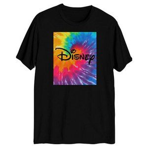 Disney Rainbow Tie Dye Accent Logo T-Shirt Women's Size Med NWT